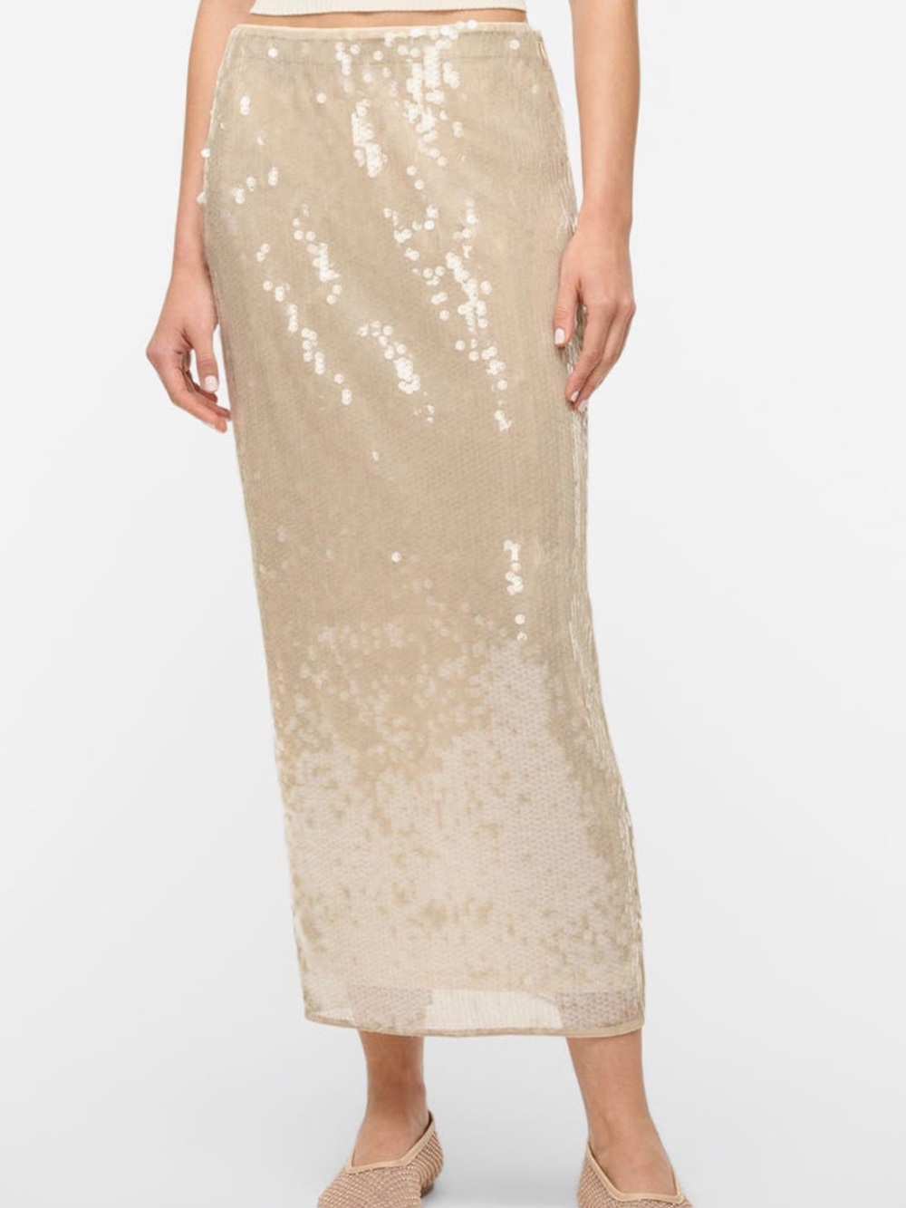 STAUD Casey Sequin Midi Skirt